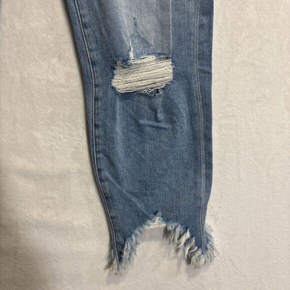 FRAME Jeans Size 27 Le Nouveau Straight Stiletto Hem Jeans Denim Distressed - Picture 7 of 16